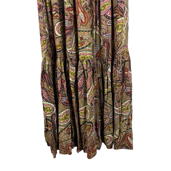 Rusttydustty Maxi Dress Size Medium Paisley Brown Tan - Picture 12 of 12